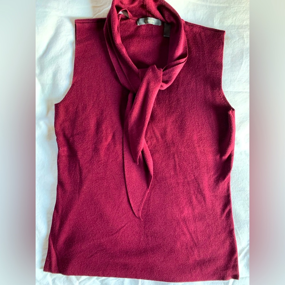 Liz Claiborne | M | Burgundy sleeveless with cowl neckline loose ties